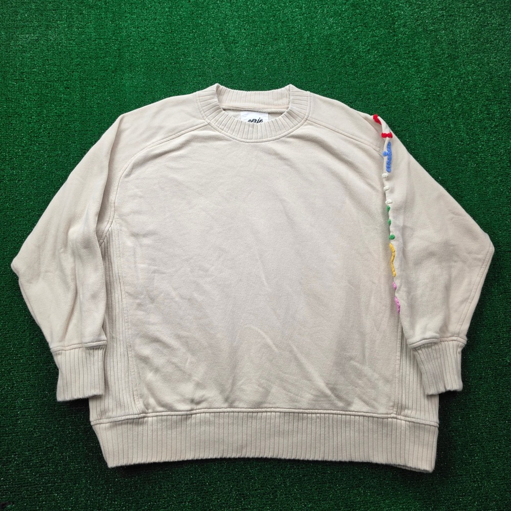 Aerie Rainbow Cheers Oversized French Terry Crewneck Sweatshirt Womens Small